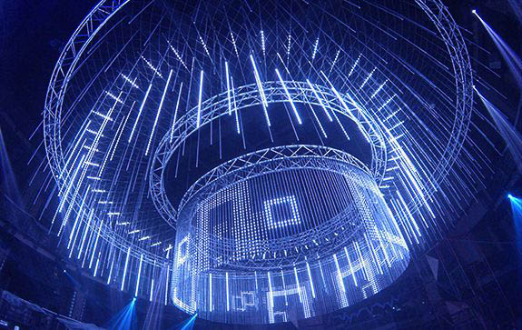 Lamparas centrales de tubos led controladas con madrix