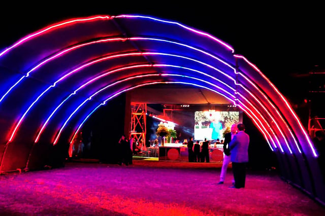 Tunel circular con luces led