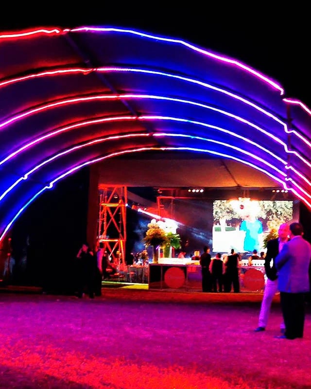 Tunel circular con luces led