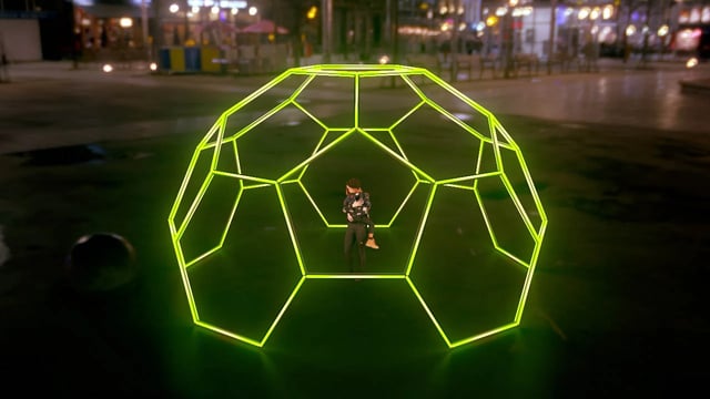 Globo Neon led RGB grande para fotos de eventos, ideal para ser aplicados en zonas de experiencias