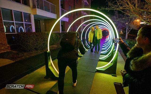 Túnel led circular para eventos y areas abiertas