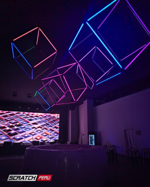 Lamparas geometricas 3D pixel led