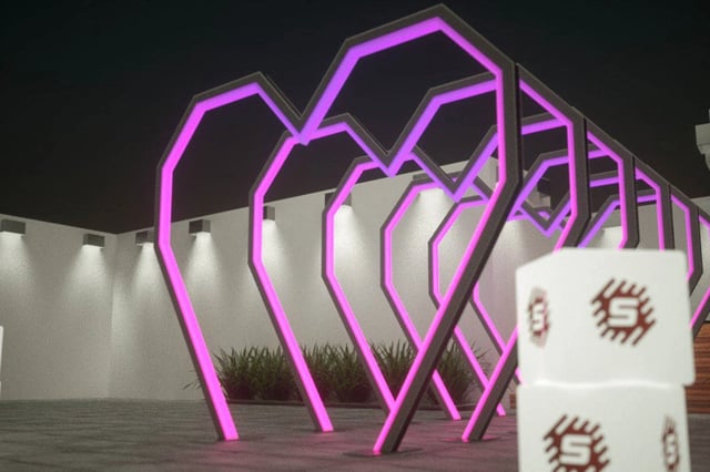 Tunel corazon led para ingresos a eventos