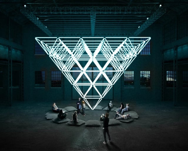 Lamparas geometricas 3D pixel led