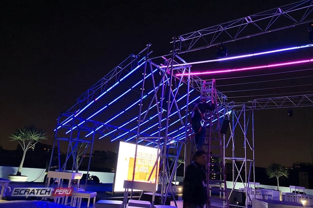 Tubos neon led en el evento de RPP aniversario peru