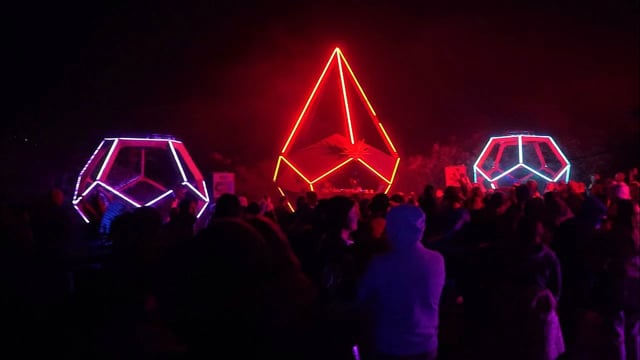 Lamparas geometricas 3D pixel led