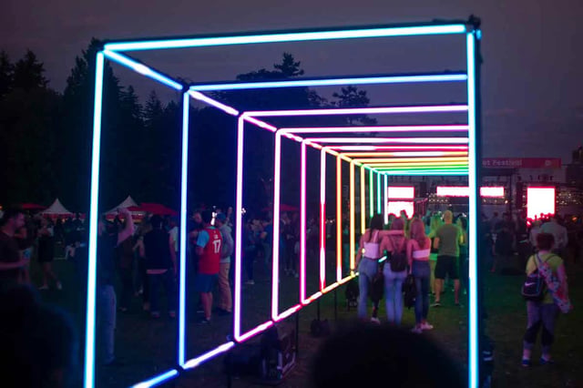 Tunel led cuadrado para ingresos de eventos y ferias