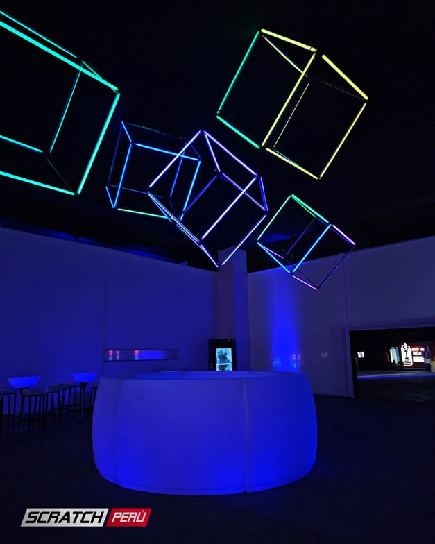 Lamparas geometricas 3D pixel led