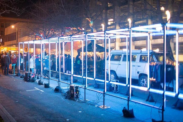 Tunel led cuadrado para ingresos de eventos y ferias