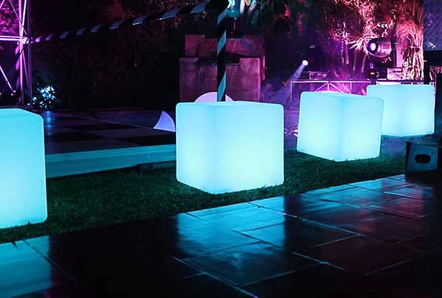Cubos led de luces RGB para eventos