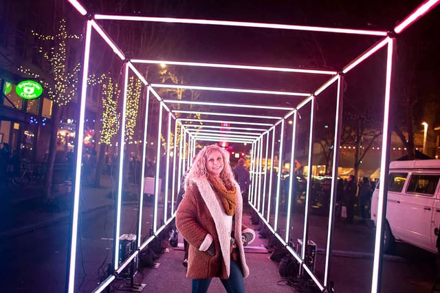 Tunel led cuadrado para ingresos de eventos y ferias