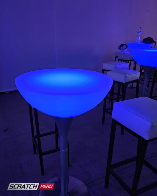 Mesa alta led para eventos, mesa alta led rgb