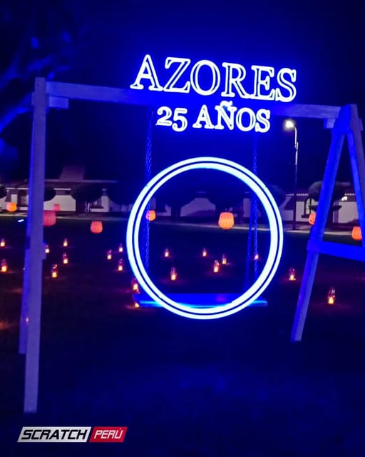 Columpio Neón led verde brandeado de la marca Natura