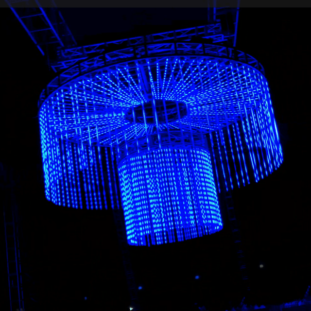 Lamparas centrales de tubos led controladas con madrix