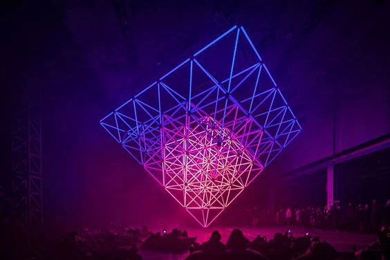 Lamparas geometricas 3D pixel led
