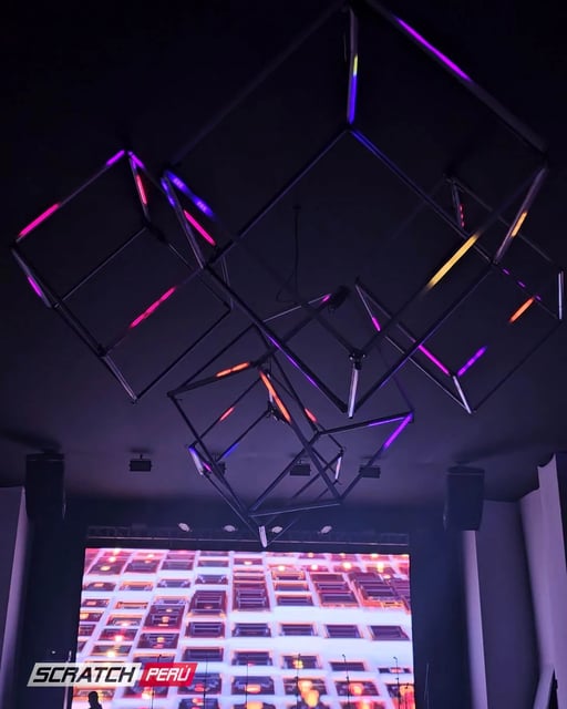 Lamparas geometricas 3D pixel led