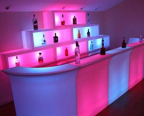 Barra coctel led para eventos, de colores rgb y efectos controlables