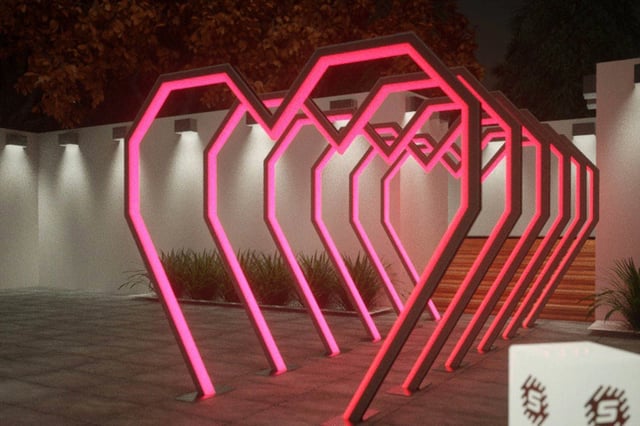 Tunel corazon led para ingresos a eventos