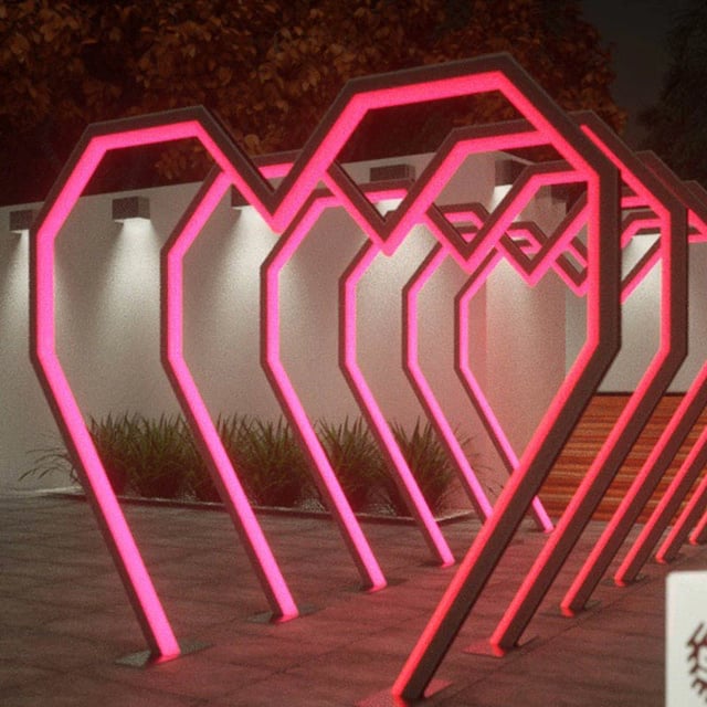Tunel corazon led para ingresos a eventos