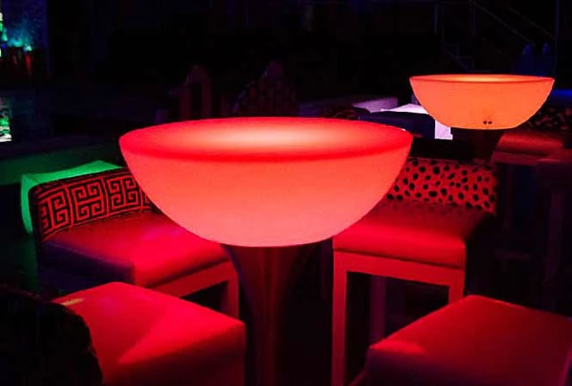 Mesa alta led para eventos, mesa alta led rgb