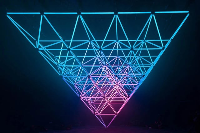 Lamparas geometricas 3D pixel led