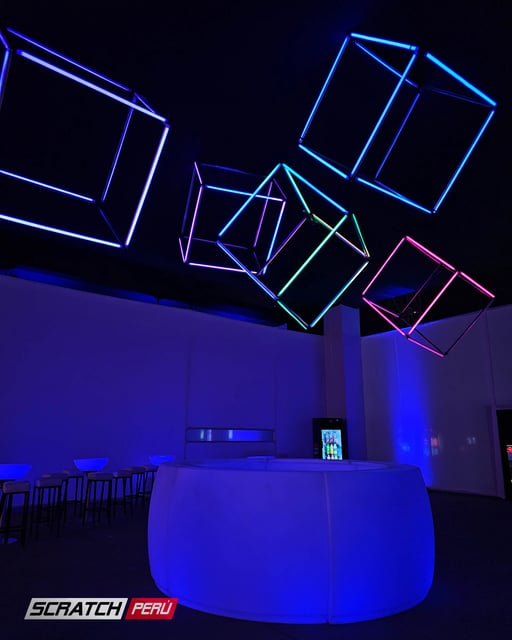 Lamparas geometricas 3D pixel led