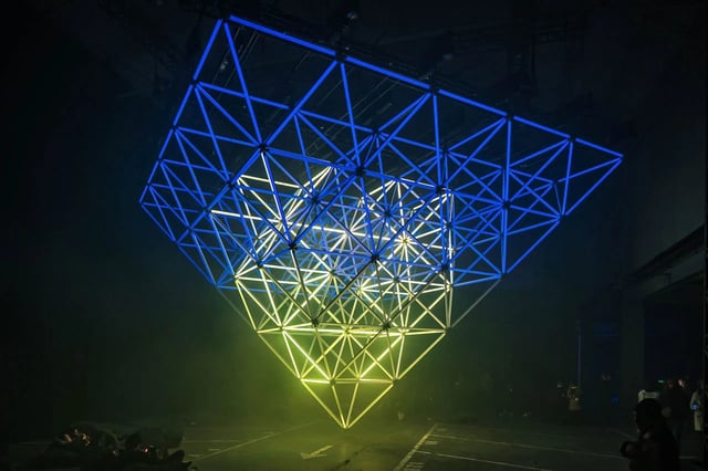 Lamparas geometricas 3D pixel led
