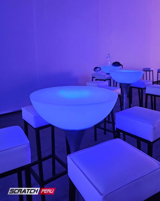 Mesa alta led para eventos, mesa alta led rgb