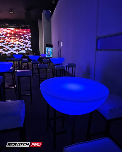 Mesa alta led para eventos, mesa alta led rgb