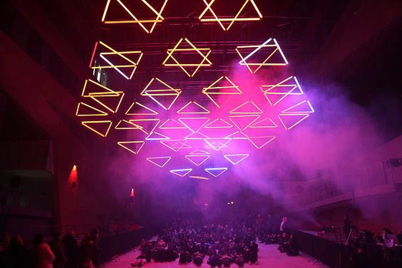 Lamparas geometricas 3D pixel led