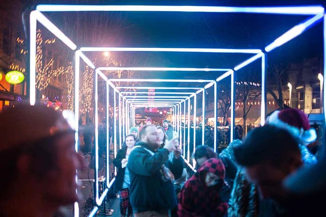 Tunel led cuadrado para ingresos de eventos y ferias