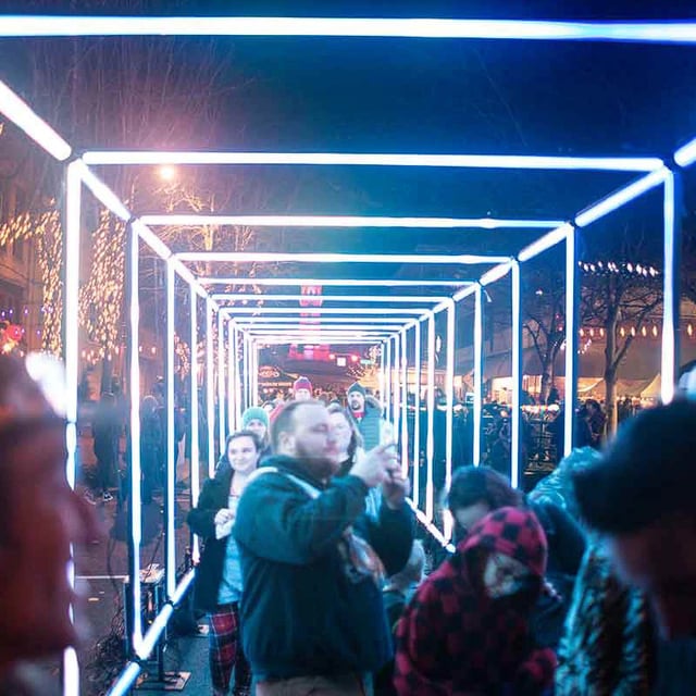 Tunel led cuadrado para ingresos de eventos y ferias