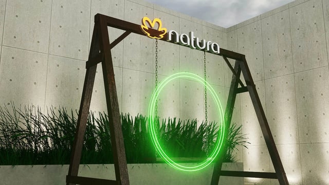 Columpio Neón led verde brandeado de la marca Natura