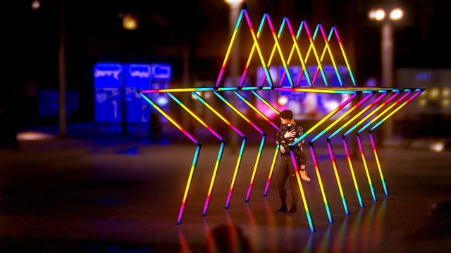 Estrella de colores RGB para ingreso a eventos, controladas en tiempo real