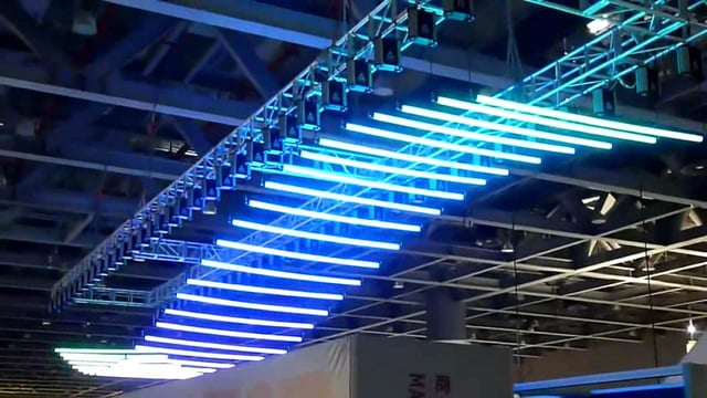 Lamparas centrales de tubos led controladas con madrix