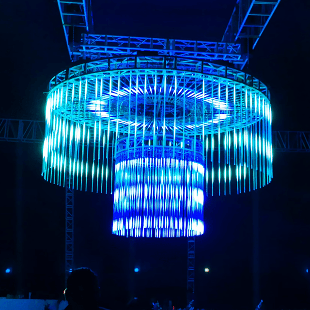 Lamparas centrales de tubos led controladas con madrix