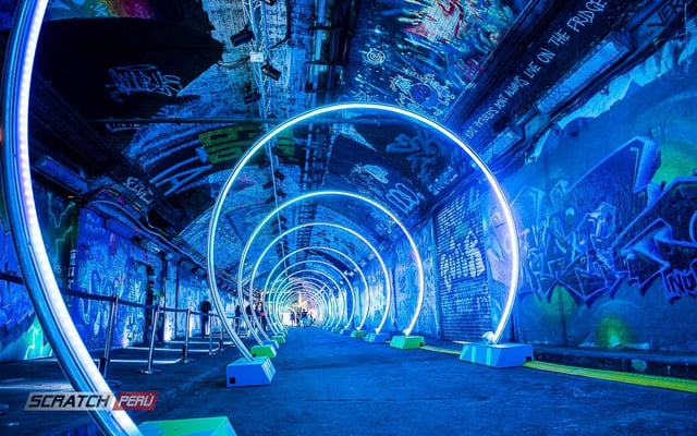 Túnel led circular para eventos y areas abiertas