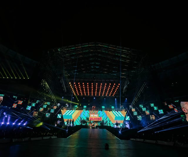 Escenario con luces cineticas
