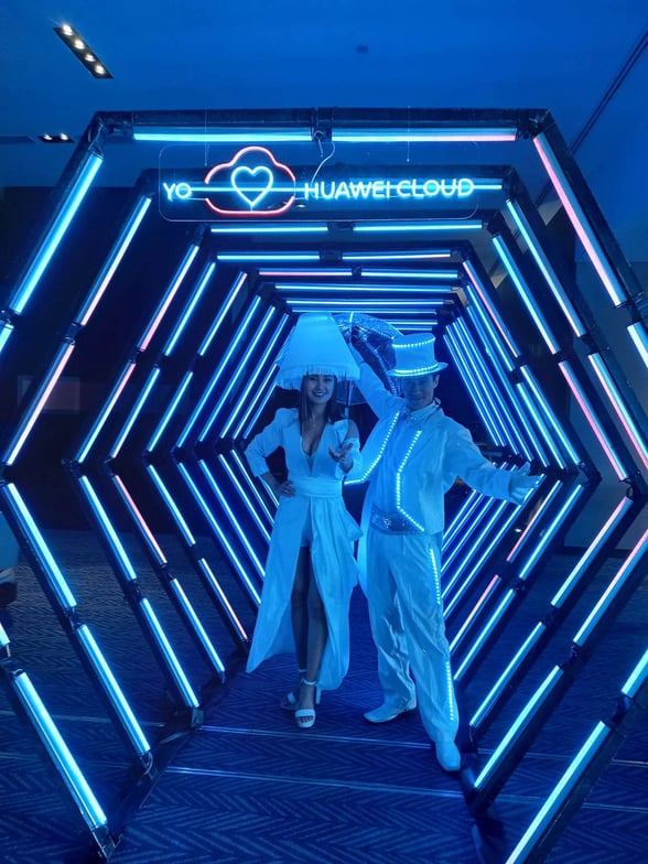 Túnel hexagonal pixel LED