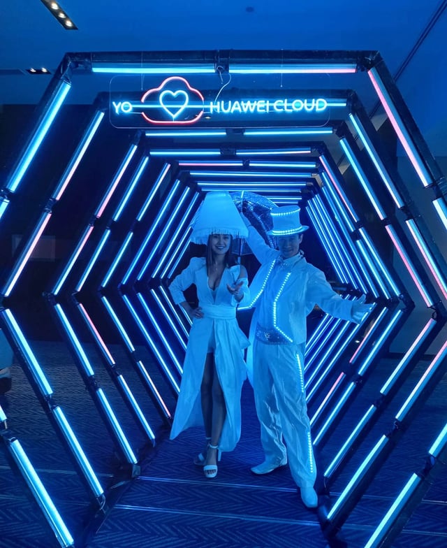 Túnel hexagonal pixel LED