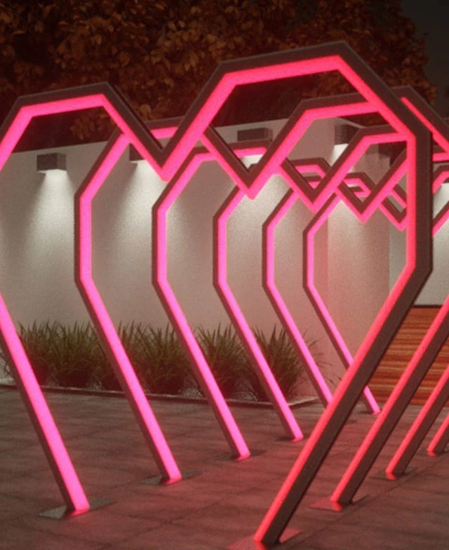 Túnel corazón LED