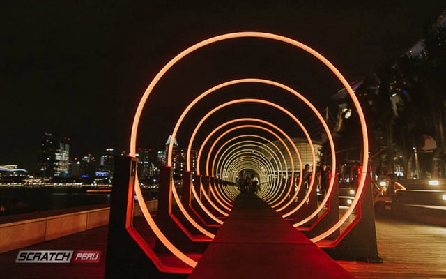 Túnel led circular para eventos y areas abiertas