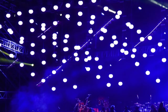 Esferas cineticas led RGB en azul